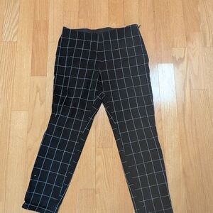 Stretch Black Checkered Pants